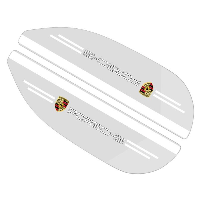 

2 шт. Наклейка на зеркало заднего вида автомобиля Дождевая бровь Автомобильное боковое зеркало Дождезащитная накладка для Porsche Boxster Cayenne Panamera Macan Cayman 911 918 996 917 991 белый