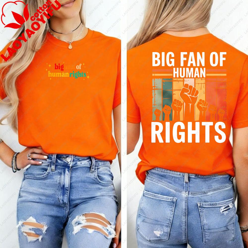 HuUnisex Rights Activist Cotton TShirt Equality Protest Retro Graphic Tee Y2k Top Harajuku Unisex Clothing Graphic T Shirts Tops