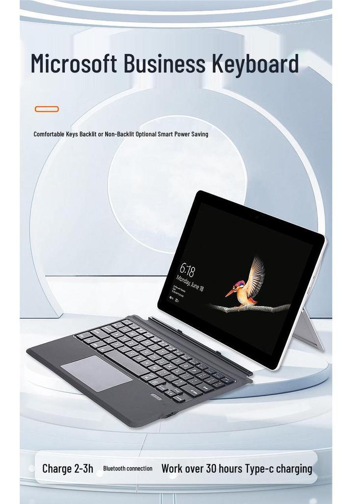 Surface Go Mehrsprachige RGB Bluetooth-Tastatur für Go 1/2/3/4