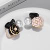 1 PC Retro Camellia Side Bangs Hair Clip, Sweet Hair Accessory Mini Hair Clip for Princess Style, Holiday Gift