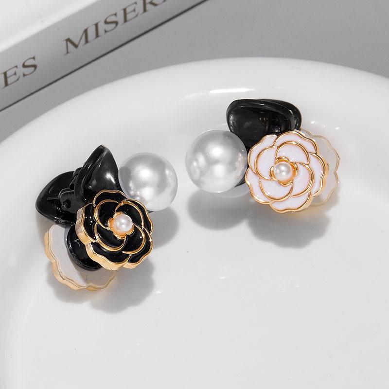 1 PC Retro Camellia Side Bangs Hair Clip, Sweet Hair Accessory Mini Hair Clip for Princess Style, Holiday Gift