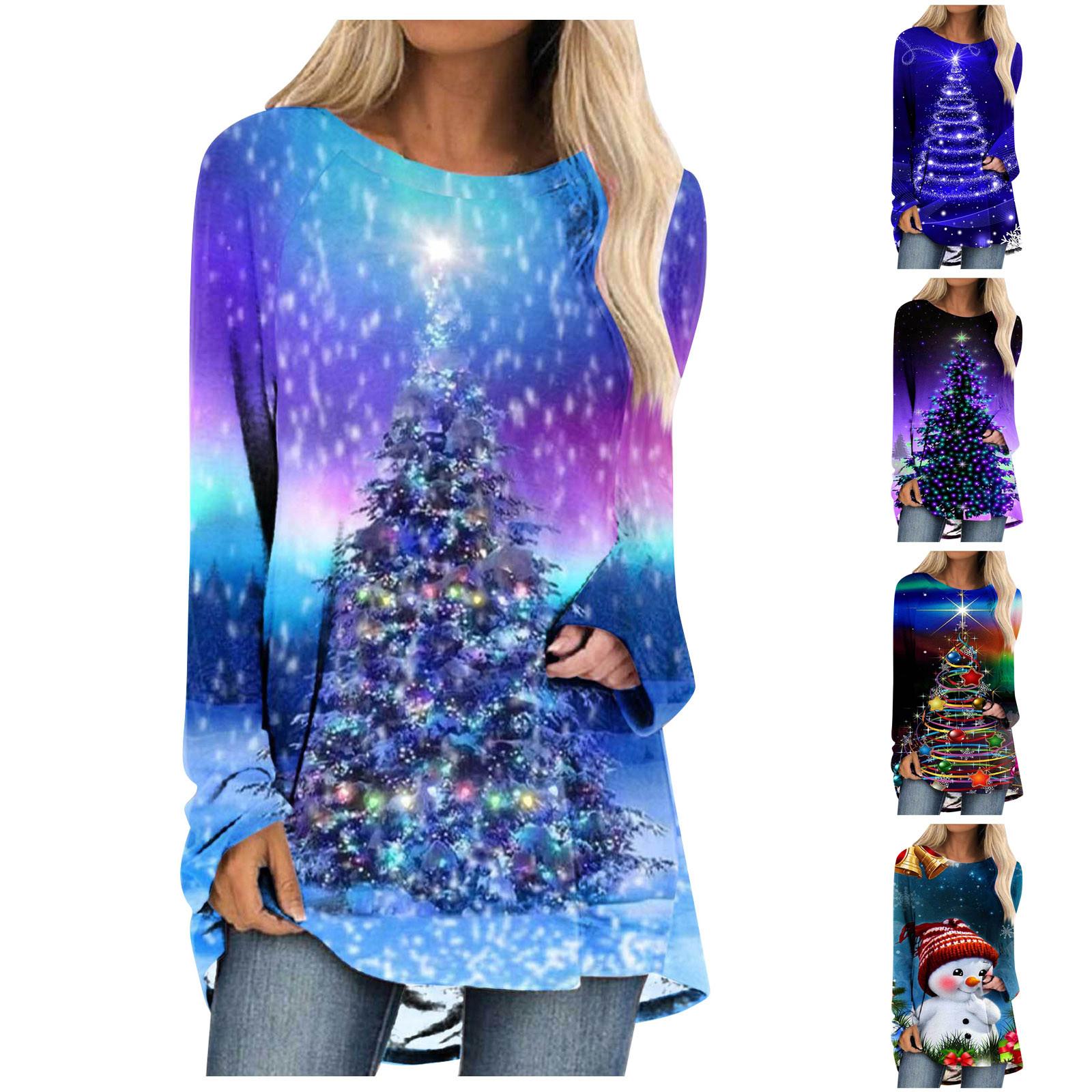 

Мода Женщины Осень И Зима Печатные Пуловеры с длинным рукавом Повседневные топы