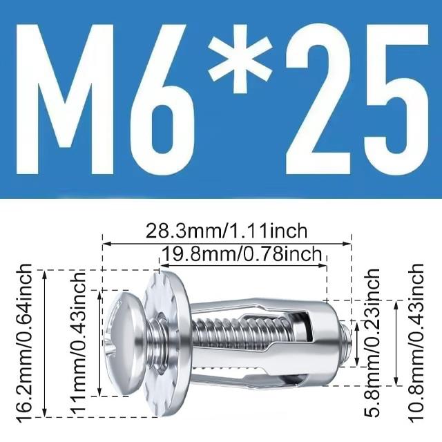 30pcs M4M5M6Jack Nuts Screw Petal Screw Anchors Petal Expansion Plugs for Curtain Expansion Clamp Petal Rivet Lock Jack Nut Bolt