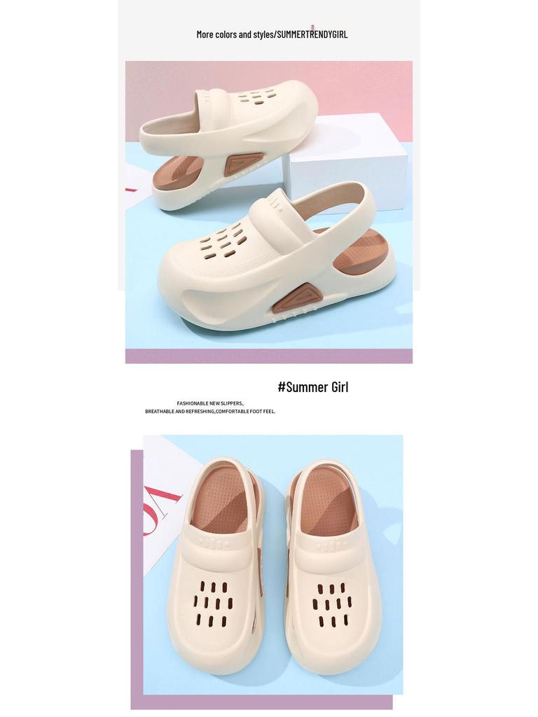 2025 Spring/Summer Women's Thick Sole Non-Slip Casual Fashion Hole Shoes