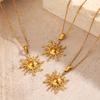Personalized Hip Hop Golden Necklace Simple Style Sun Pendant Necklaces European American Fashion Trendy Stainless Steel Jewelry