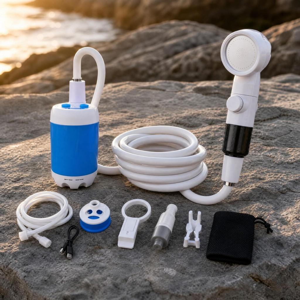 Pressure Adjustable Portable Electric Handheld Shower Lightweight USB