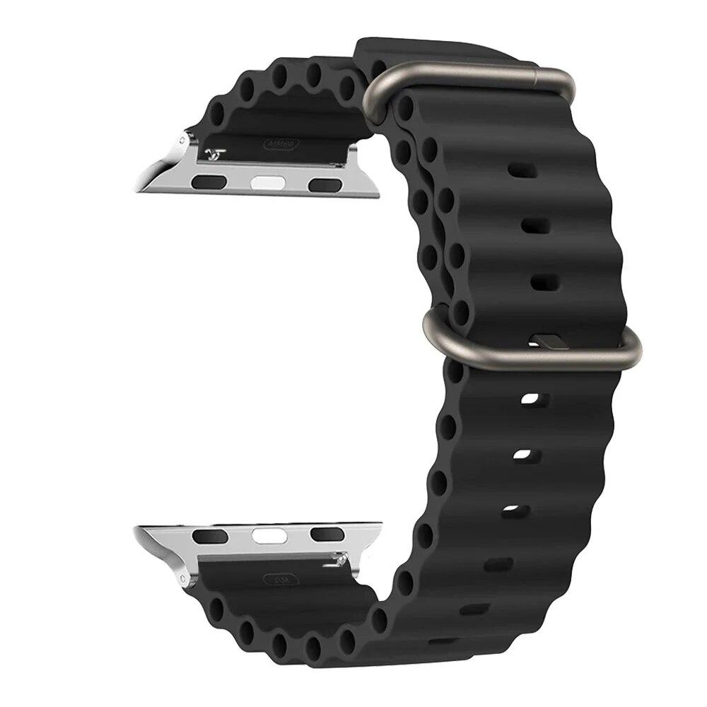 Luksusrem for Apple watch ultra band 49 mm 44 mm 45 mm 41 mm 40 mm 38 mm 44 45 mm 1:1 Originalt havbelte iWatch series 9 8 7 se bånd