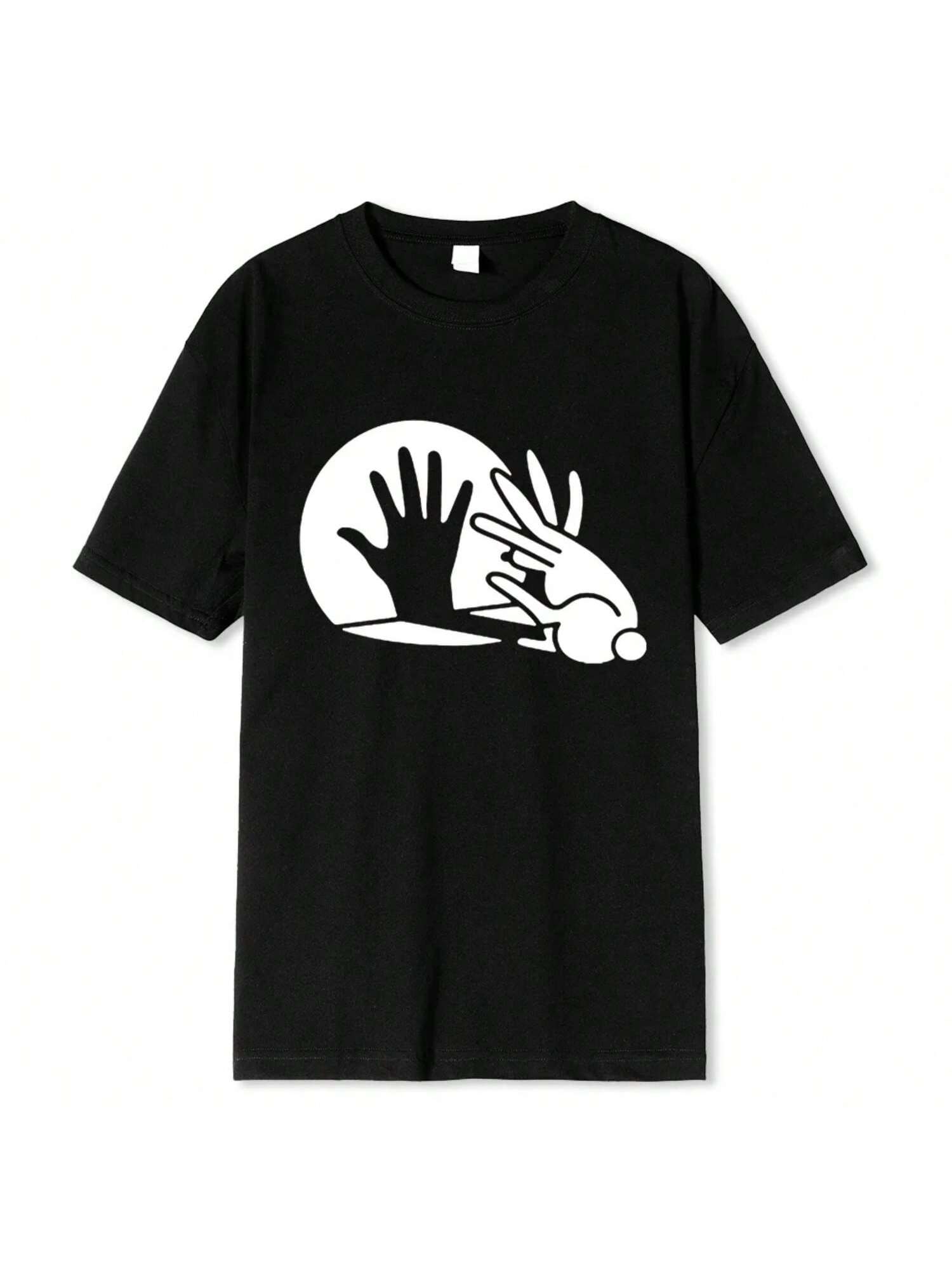 unisex Wounisex Funny Rabbit Shirt Animal Bunny Lover Shadow Play Pun Gift T-Shirt Oversized Tops Shirt Prevailing T Shirt S разноцветный