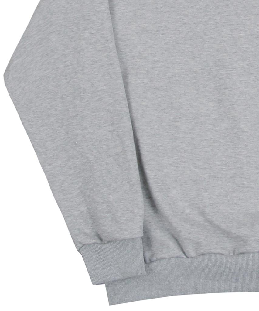 GRAVER [Unisex] Duck Face Embroidered Smile Sweatshirt_Gray