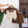2026 Summer Boys' Cotton T-Shirt & Workwear Shorts Two-Piece Set