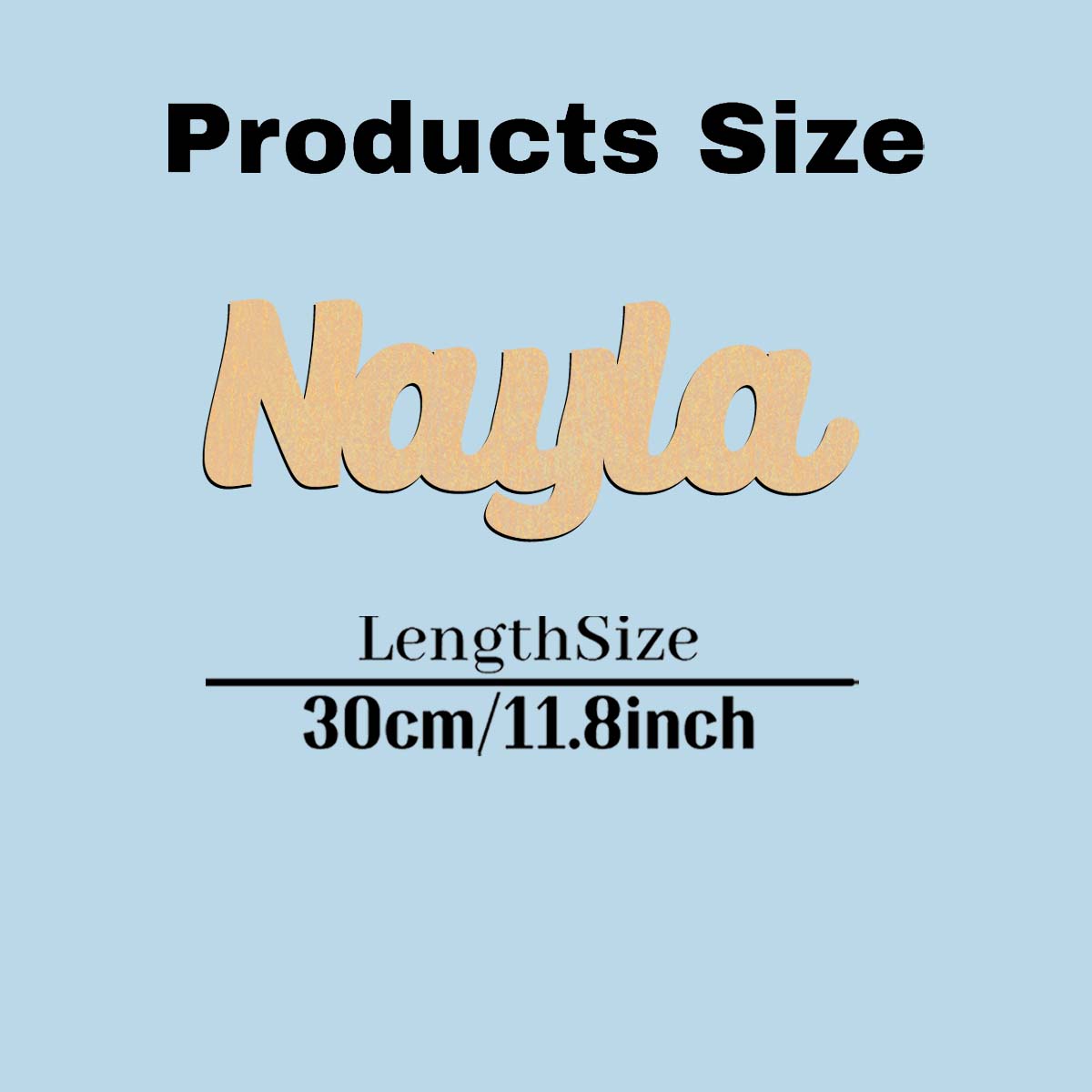 

1pc Cute Nayia example Customized Name Laser-Cut Sign Wooden Decor Wood Material Vertical Orientation Door Hanging Decor S30cmLength