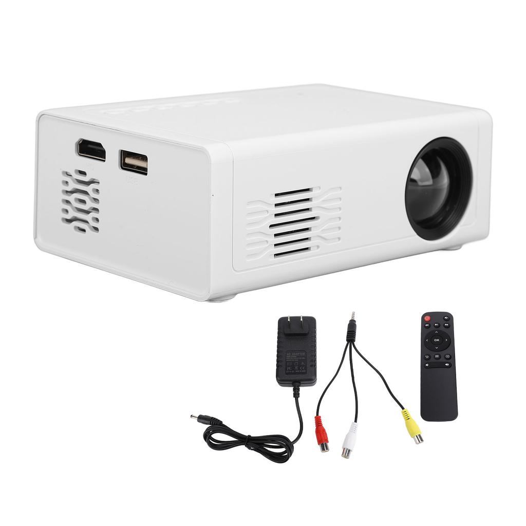 Portable Projector 1080P HD USB Movie Video Projector with HD Multimedia Interface Remote Control Fo