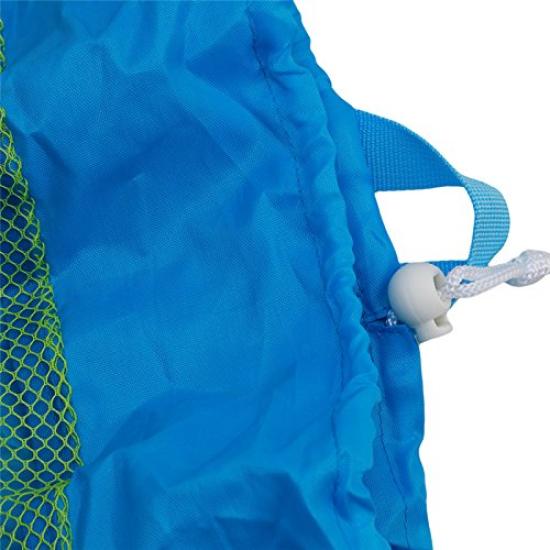 Kingsie Mesh Toy Bag, Sandbox Bag, Sand Play Supplies, Toy Storage Bag (Blue)