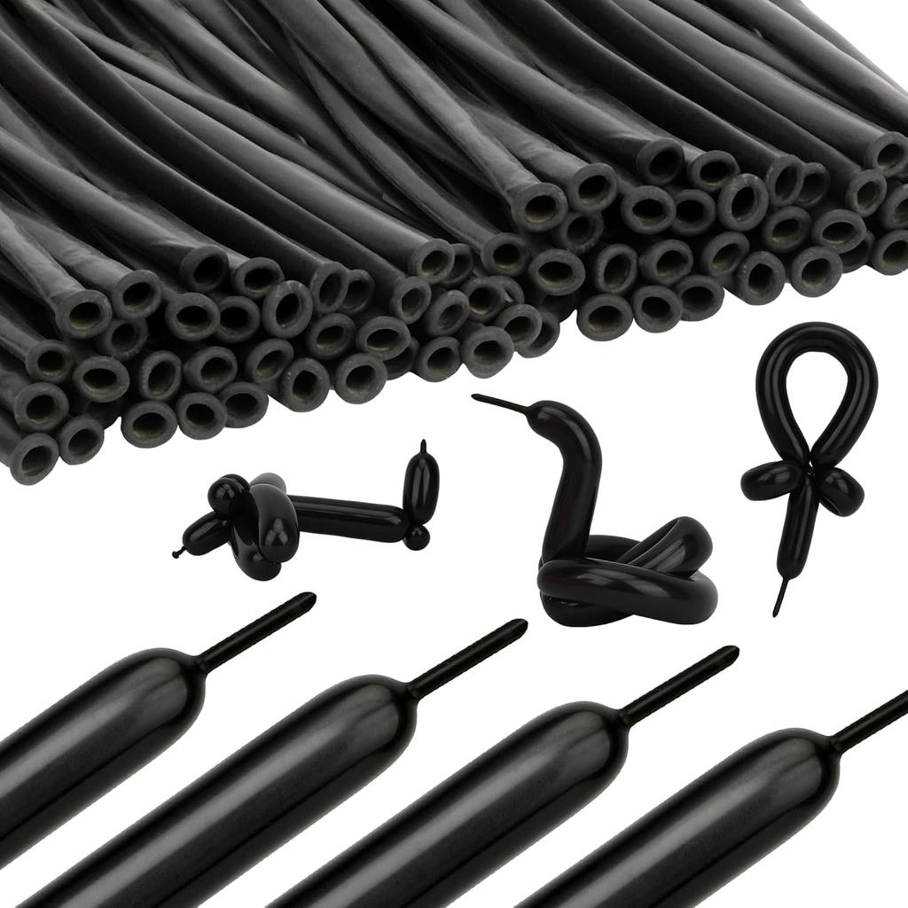 Black Matte Latex Long Balloon Suitable for Holiday Parties, Weddings, Birthdays, Bridal Showers, Holiday Decorations