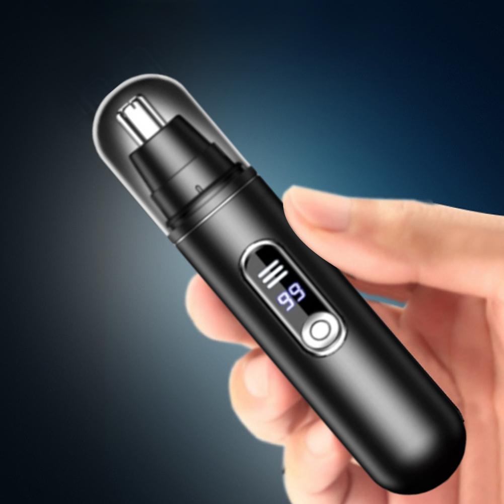 Nose Hair Trimmer Portable Durable Ear Hair Trimmer Painless with LED Display Safe Travel Type-C Electric Trimmer for Men