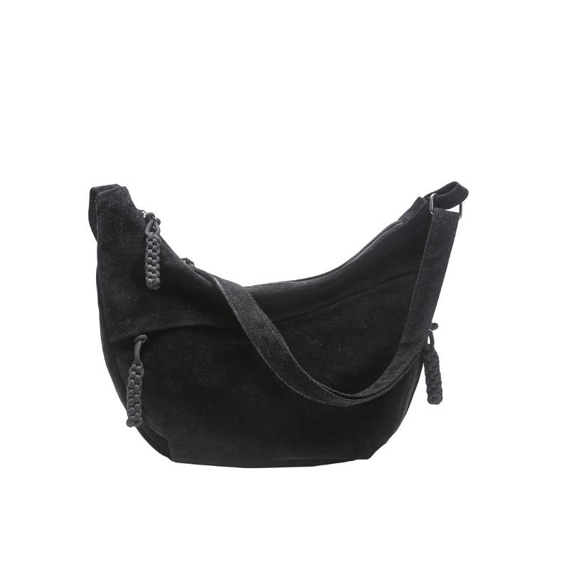 Suede bag women's large-capacity new retro niche shoulder messenger bag commuter dumpling bag