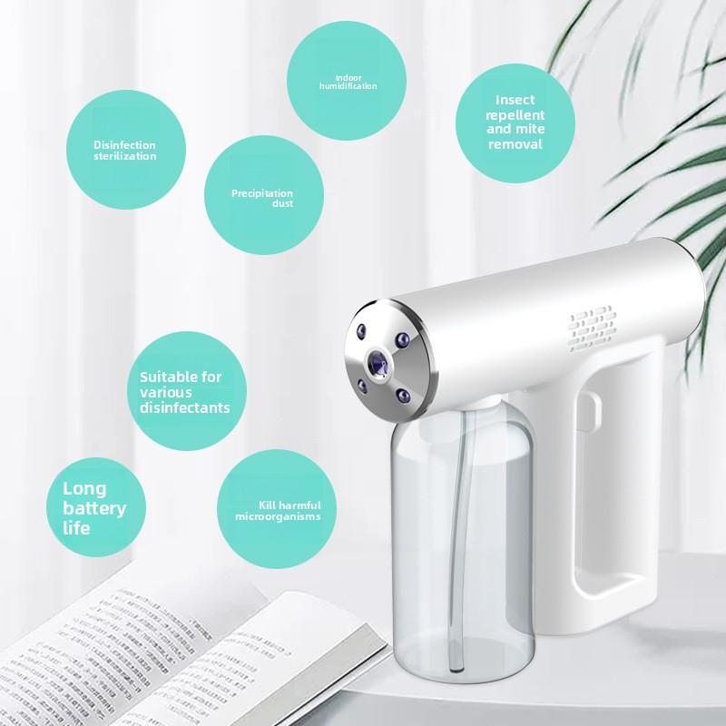 Wiederaufladbare Blaulicht-Desinfektions-Zerstäuberpistole Alkoholdesinfektionssprüher Handliche Nano-Sprüh-Desinfektionspistole