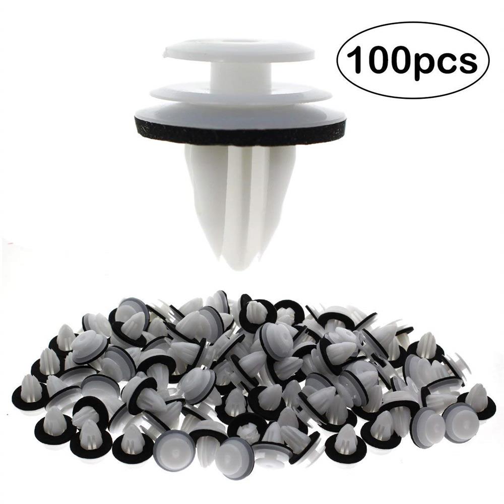 

100 шт./компл. 10 мм отверстие для автомобильного бампера крепеж для автомобильного пластикового крепежа винты заклепки зажимы для универсального автомобильного бампера крыла отделки белый