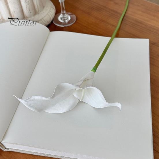 EVA Material Flowers Artificial Calla Lily Flowers, Flexible Branches Realistic Faux Flower, Retro Home Decor Soft Touch Fake Lilies for Wedding