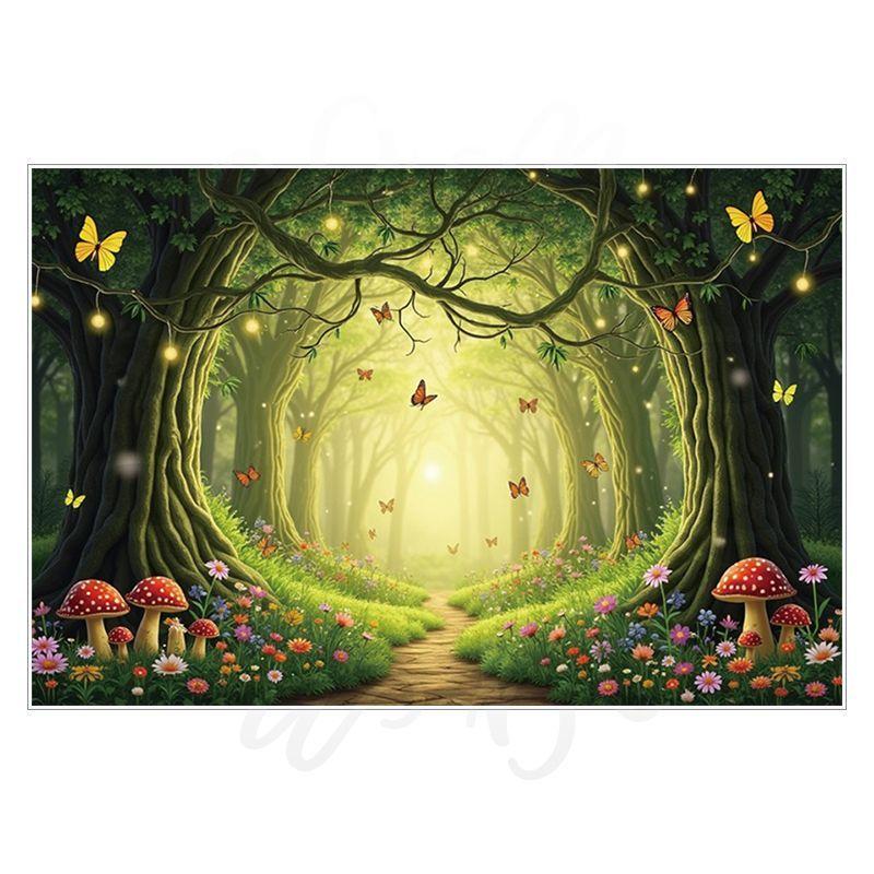 Spring Green Forest Photography Backdrop Fairy Princess Pet Landscaping Photo Backdrop