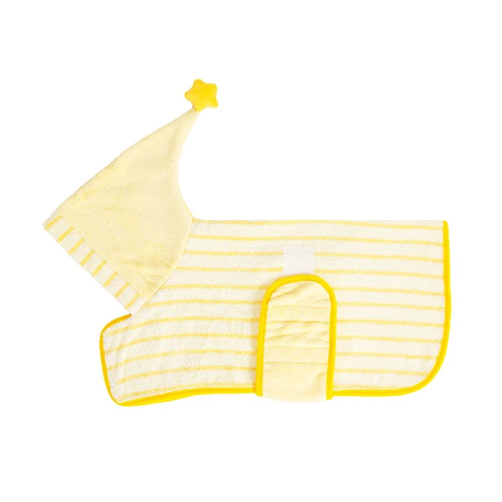 

Cute Quick-drying Dog Bathrobe Soft Absorbent Puppy Robe Pet Bathing Supplies Nightwear Pet Bath Towels for Small Large Dog XS жовтий