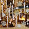 72-Piece DIY Christmas Ornaments Set: Acrylic Crystal Snowflakes, Icicles, and Water Drop Pendants