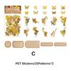 50pcs/pack Butterfly Fairy PET Stickers DIY Scrapbooking Planner Collage Stationery Aesthetics Decor Flower Stickers