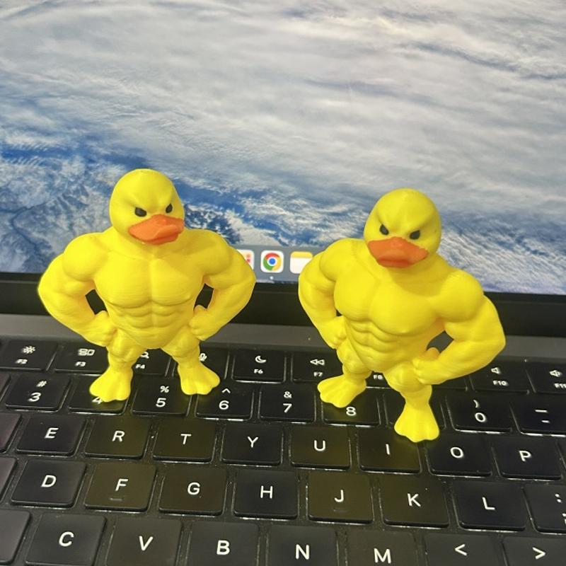 3D Funny Muscles Duck Fun Birthday Gift Office Living Room Decoration Ornament 3D Printed Crafts Angry Duck Gift
