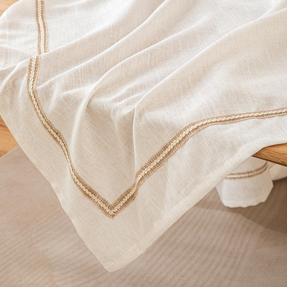 White Simple Table Cover Linen Dining Table Cloth Ins Style Coffee Table Mat Cotton Linen Look