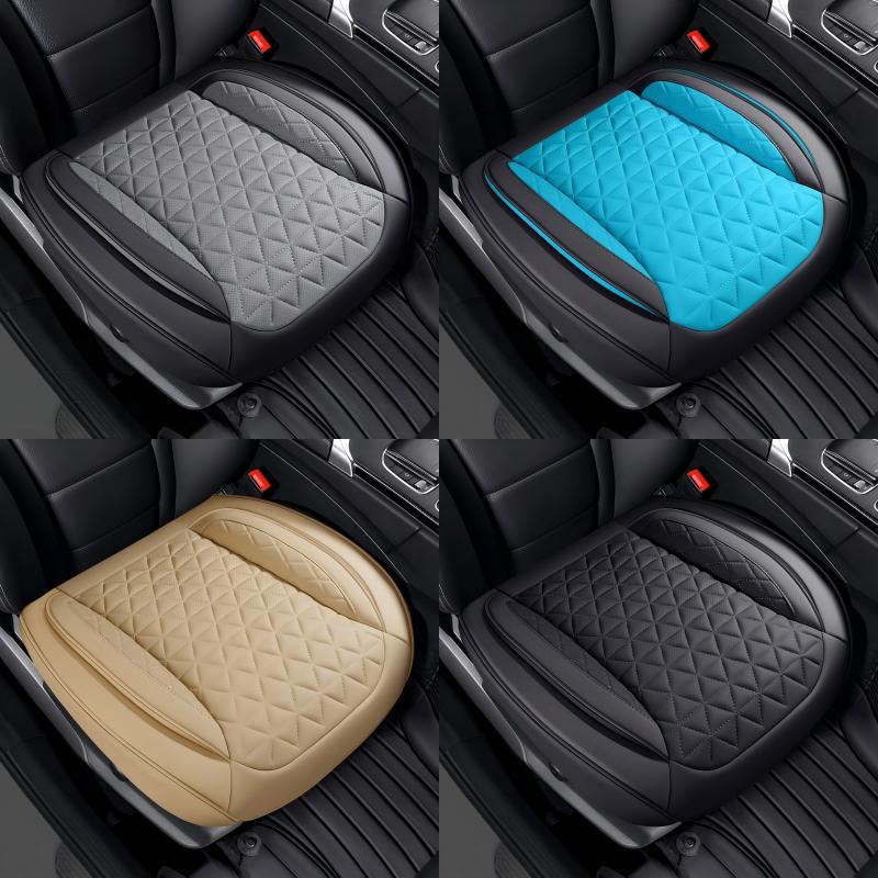 Diamond Lattice Embroidery PU Leather Car Seat Cushion, Thickened Three-dimensional Wings Breathable,For 95% Cars,For All Season