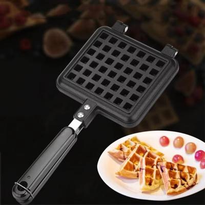 Square Waffle Baking Mold Cast Aluminum Waffle Maker Machine Toast Frying Pan  Family Breakfast