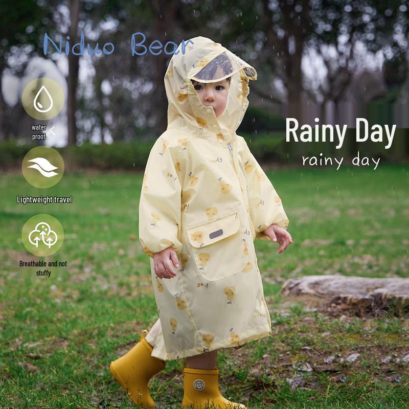 Nido Bear Kids Waterproof Rain Poncho XL