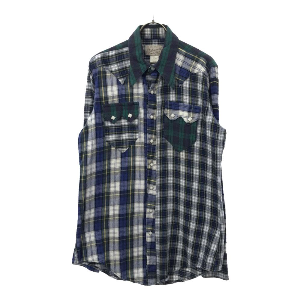 

rockmount ranch wear 70s Rainbow Tag Check Pattern Long sleeve Western shirt Men s Used