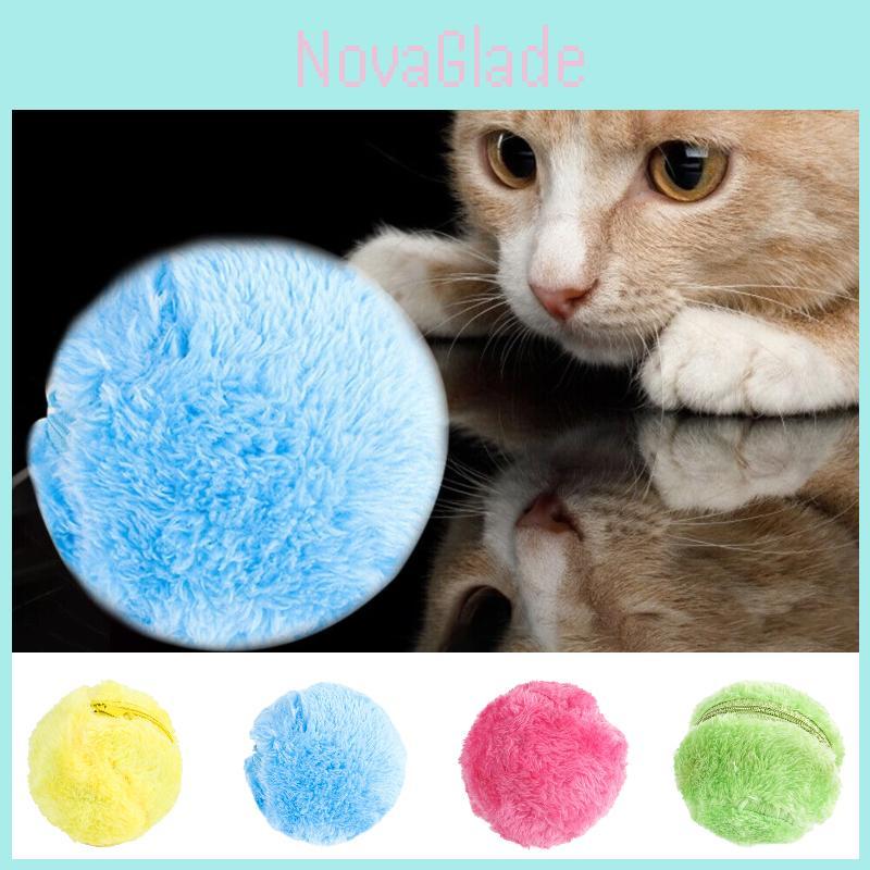 Interaktiver Plüschtierball für Hunde und Katzen Elektrisches Haustierspielzeug zur Linderung von Langeweile ABS-Kunststoff und Korallenfleece-Material 9cm/3.54in Größe