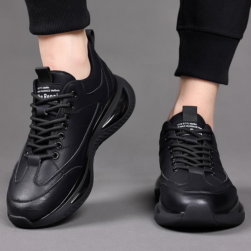 New High Quality Men Genuine Leather Shoes Men Casual Business Oxford Shoes Fashion Designer Flat Black Sneaker Men Shoes Warm