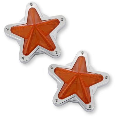 Calm Wish Truck Marker Lamp Grille 24v Led Stay Dump Side Star Shape Star Light Orange 2pcs Universal