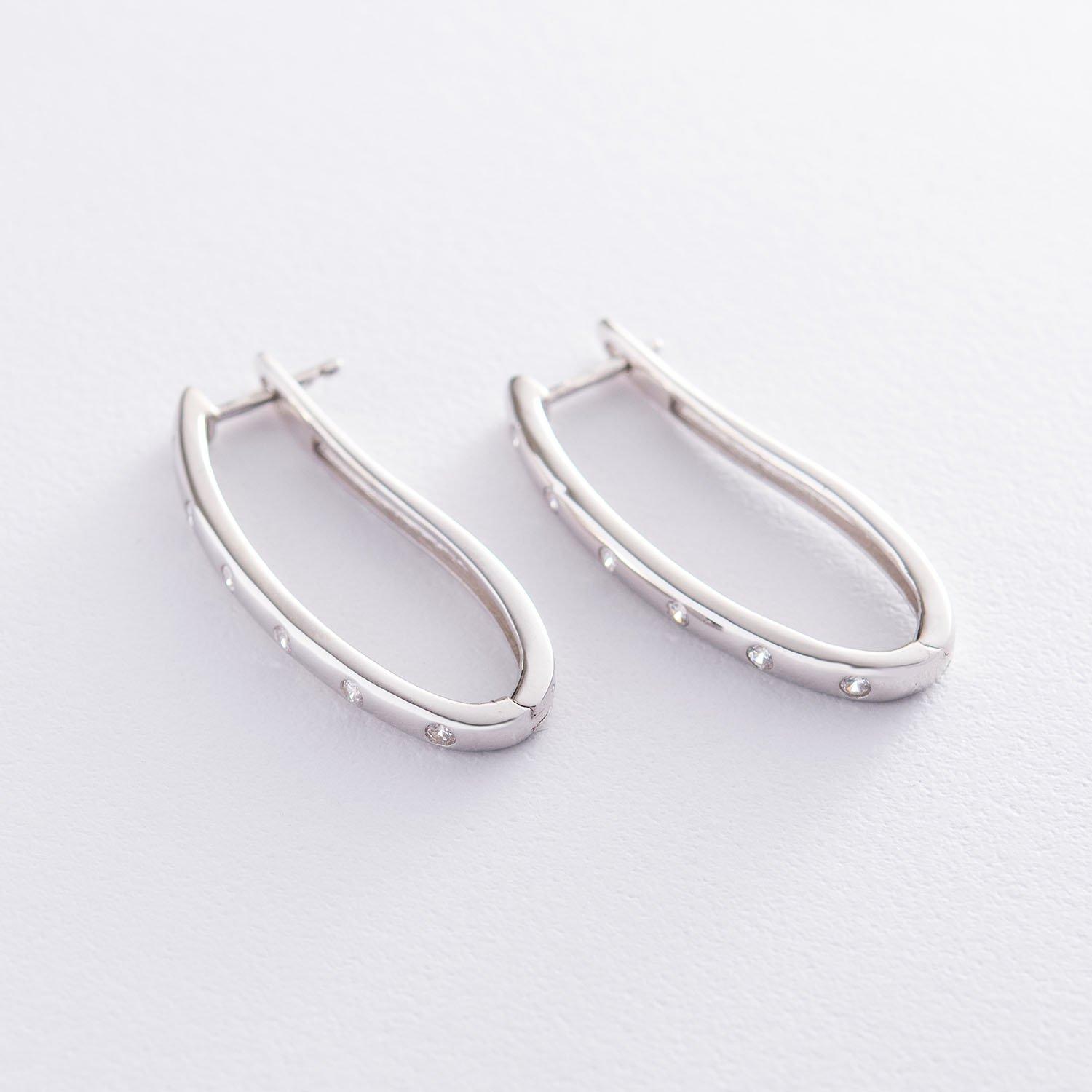 

Срібні сережки з фіанітами Oniks срібний