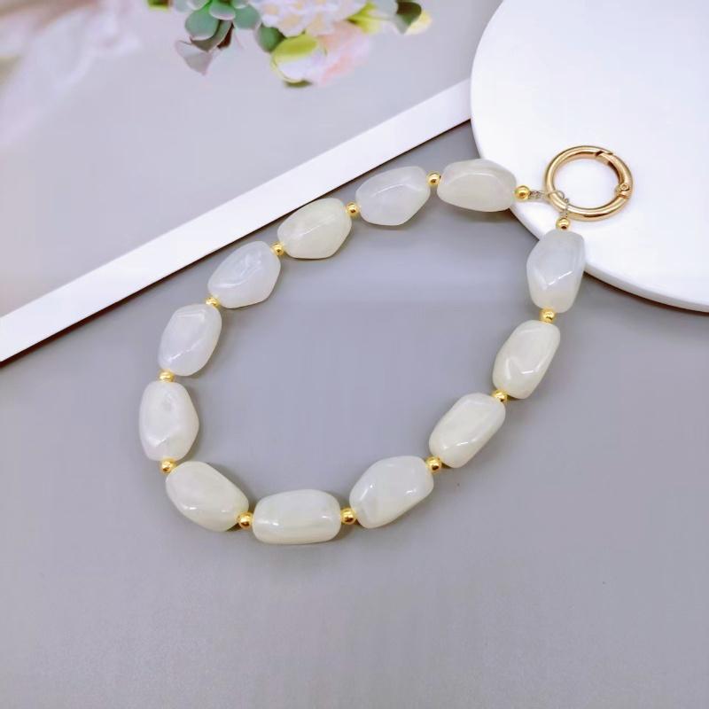 

Dyeing color imitation stone phone chain keychain, new creative texture bag, hanging rope, unique shape, portable and anti loss бежевый
