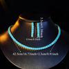 Gorgeous Blue Zircon Necklace & Earrings Set for Weddings and Banquets