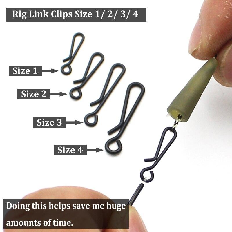 20PCS Rig Link Clip for Combi Carp Rigs Quick Change Snap Rigs for Carp Fishing Accessories Tackle Equipment