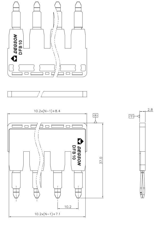 10-Pole Comb Plug-in Bridge For Ds10 Rail Terminals