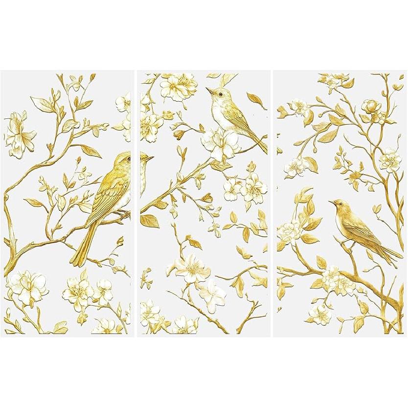 Rub On Transfers for Crafts, 3 Sheets Wildflowers Rub On Transfer Stickers Waterproof Self-Adhesive Butterflies and Flowers Rub On Transfer for Wood