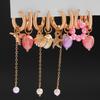 Asymmetrical Drop Hoop Earrings with Detachable Charms Set of 4 Styles for Women
