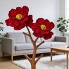 Large Velvet Artificial Magnolia Flower Christmas Faux Red Poinsettia Flower for Wedding Party Christmas Home Decor