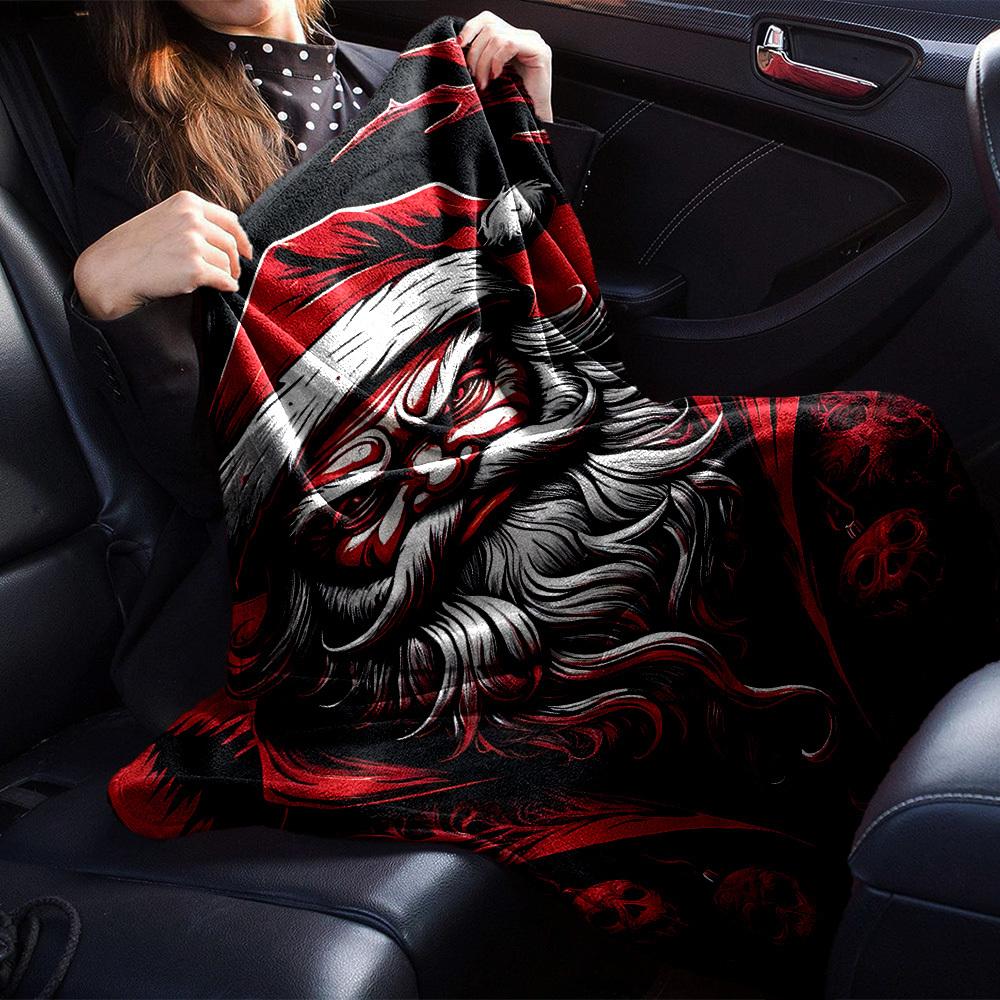 1pc Santa Claus, Gothic Throw Blanket Soft Flannel, Cozy All Season Polyester Perfect for Home, Office
