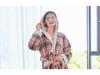 European & American Style Casual Warm Flannel Plaid Hooded Bathrobe Pajamas