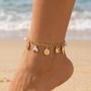 New Bohemia Starfish Conch Shell Beads Anklet For Women Double Heart Beaded Leg Chain Summer Beach Party Barefoot Sandal Jewelry