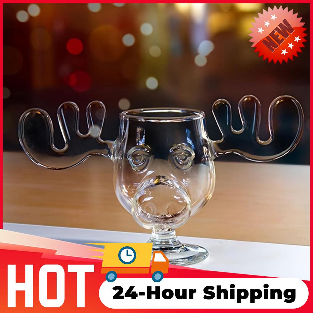 1/2/3 Stück 8oz 240ml Christmas Vacation Elch Tasse Mit Katzen Löffel Weihnachten Rentier Kopf Kreatives Elch Glas Wein Bier Wasser Tasse Geschenke