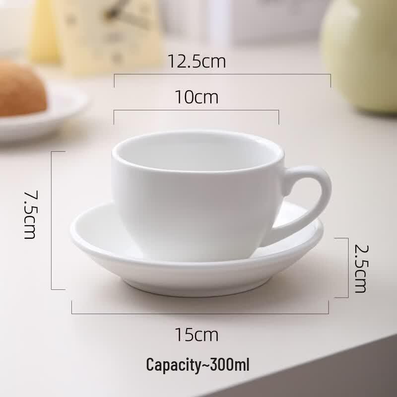 Qiwei 300ml Professional Ceramic Latte Art Coffee Cup with Lid
