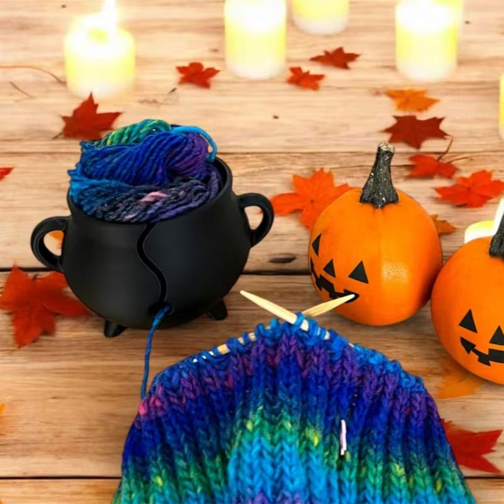 Round Plastic Yarn Bowl With Carved Holes Knitting Tool Organiser Container For Knitting Weaving Crochet Craft Project